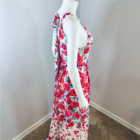 Eliza J pink ,white and red Floral Maxi Dress size 4 - Picture 5 of 12